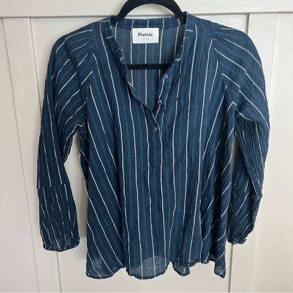 Pietsie Linen Blend Striped Atlin Top Size Extra Small - Picture 5 of 12